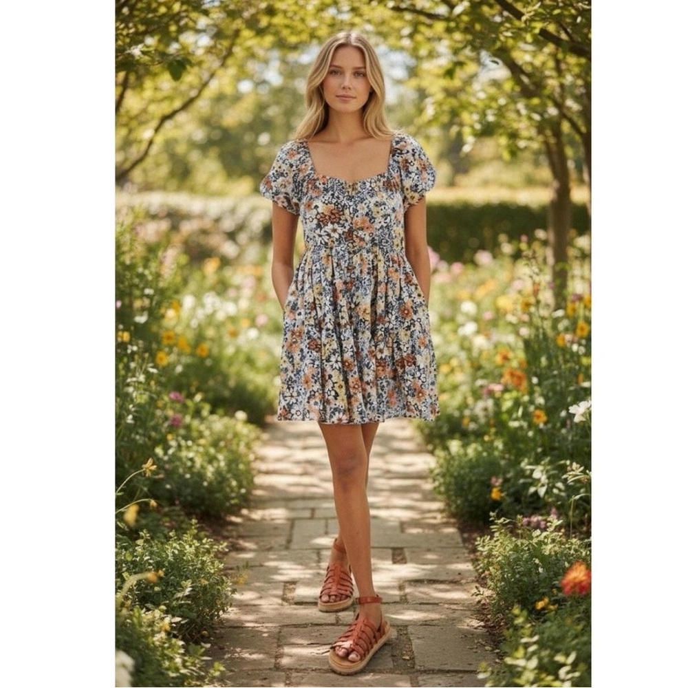 SOLD American Eagle Outfitters XL Floral Mini Dress Dainty Size NWT w/ Pockets
